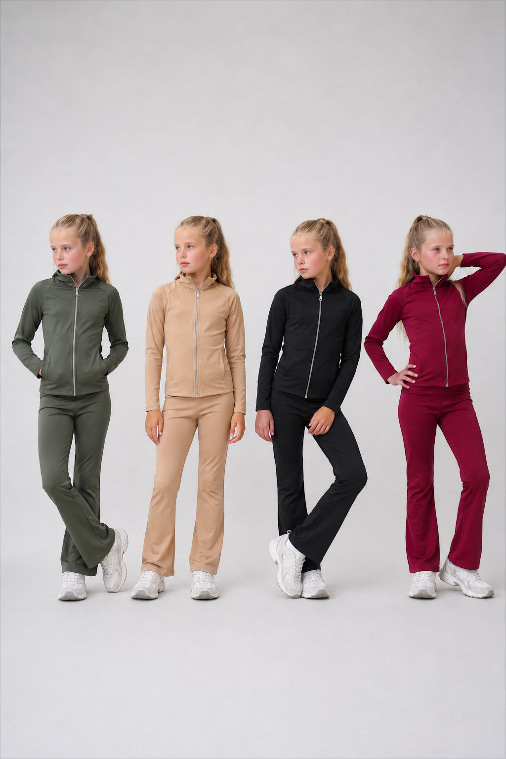 Zip Up Active Jacket And Active Flares Set