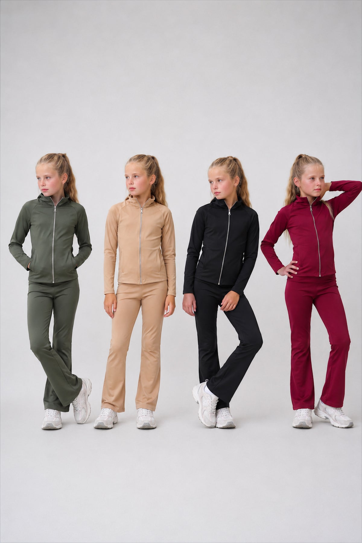 Zip Up Active Jacket And Active Flares Set