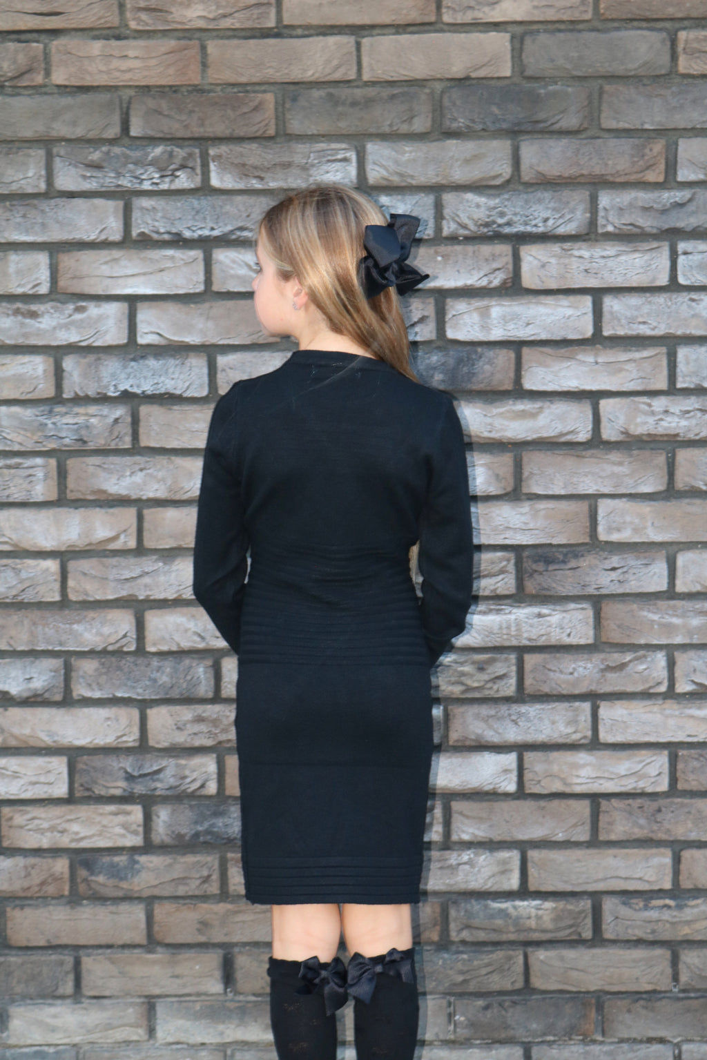 Button Detail Ribbed Knit Dress
