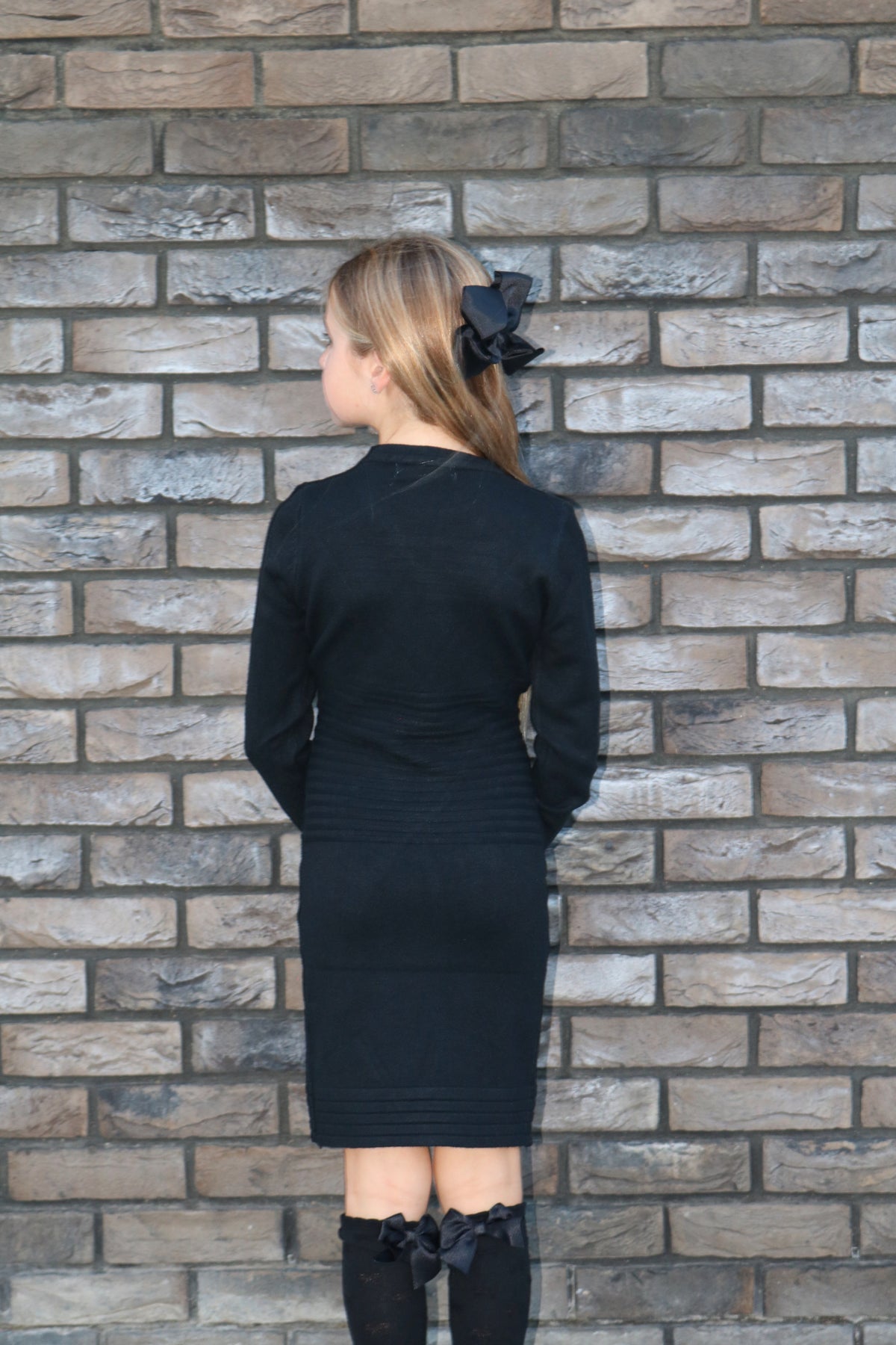 Button Detail Ribbed Knit Dress