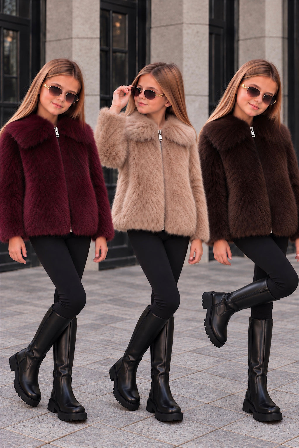 Luxury Faux Fur Zip Up Jacket
